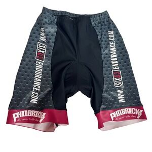 Womens M Vomax‎ Compression Cycling Bike Spin Short Padded Crotch Black Red